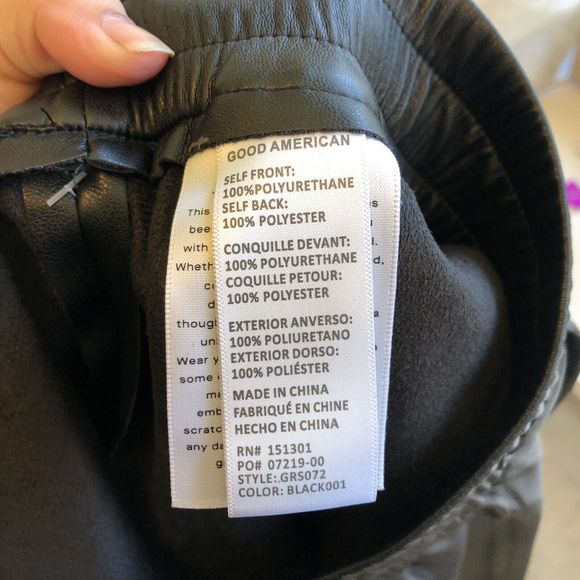 Good American Good 90's Black High Waisted Faux Leather Trousers Size Large NWTs - Picture 14 of 16